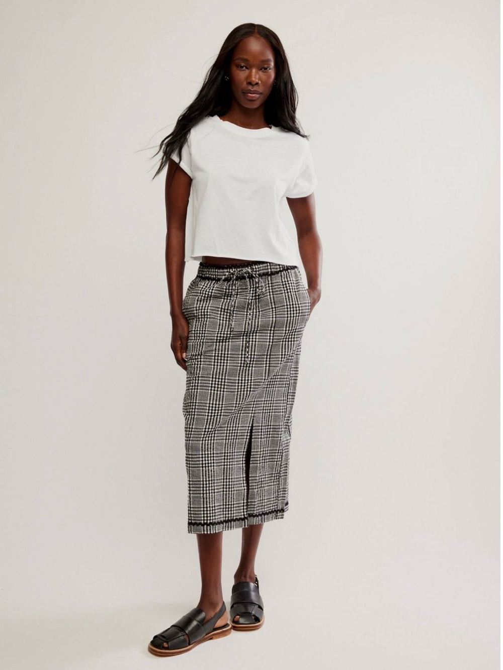 Free People Penelope Gingham Maxi skirt